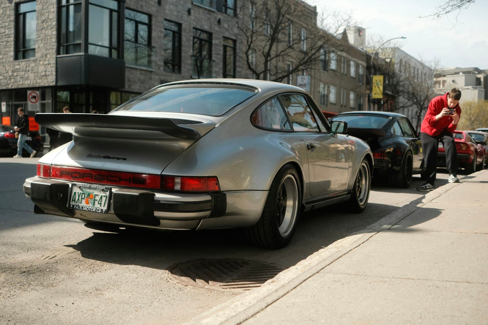 A silver air-cooled 911